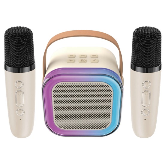 ATC-13 Ασύρματο Ηχείο Καραόκε με 2 Μικρόφωνα 5W RGB