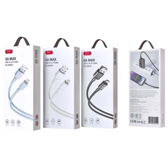 XO NB249 5A PVC Καλώδιο Φόρτισης + Data για Type-C L=1m Μαύρο XO NB249 5A PVC Καλώδιο Φόρτισης + Data για Type-C L=1m Μαύρο
