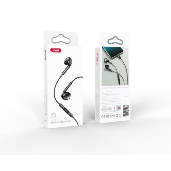 XO EP74 4ης Γενιάς TypeC Handsfree Μαύρο XO EP74 4ης Γενιάς TypeC Handsfree Μαύρο
