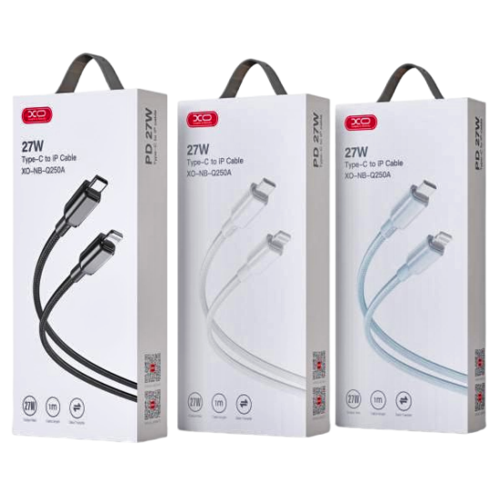 XO NB-Q250A Καλώδιο Φόρτισης + Data PD 27W Type-C σε Lightning PVC 1m Μπλέ XO NB-Q250A Καλώδιο Φόρτισης + Data PD 27W Type-C σε Lightning PVC 1m Μπλέ