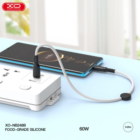 XO NB-Q248B Κοντό Καλώδιο Φόρτισης + Data 60W από Type-C σε Type-C 25 εκατοστών Suluo Series Μαύρο XO NB-Q248B Κοντό Καλώδιο Φόρτισης + Data 60W από Type-C σε Type-C 25 εκατοστών Suluo Series Μαύρο