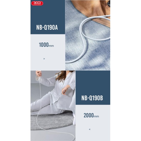 XO NB-Q190B 60W Καλώδιο Φόρτισης + Data Type-C Σε Type-C 2m XO NB-Q190B 60W Καλώδιο Φόρτισης + Data Type-C Σε Type-C 2m