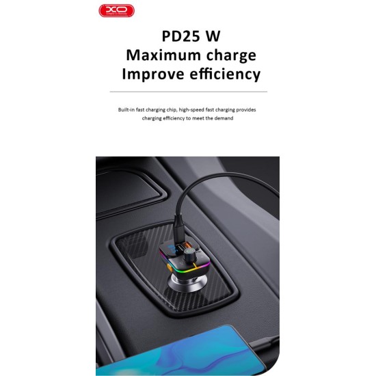 XO BCC09 Φορτιστής Αυτοκινήτου Bluetooth MP3 με TF card slot + PD 25W XO BCC09 Φορτιστής Αυτοκινήτου Bluetooth MP3 με TF card slot + PD 25W