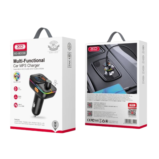 XO BCC09 Φορτιστής Αυτοκινήτου Bluetooth MP3 με TF card slot + PD 25W XO BCC09 Φορτιστής Αυτοκινήτου Bluetooth MP3 με TF card slot + PD 25W