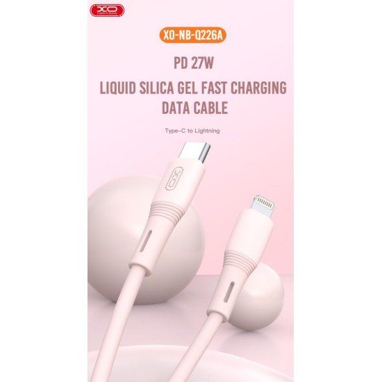 XO NB-Q226A Καλώδιο Φόρτισης - Data 27W Type-C σε Lightning 1m Ροζ XO NB-Q226A Καλώδιο Φόρτισης - Data 27W Type-C σε Lightning 1m Ροζ