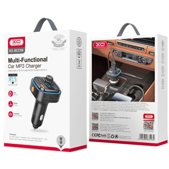XO BCC08 Φορτιστής Αυτοκινήτου Bluetooth MP3 +5V3.1A με Φώς XO BCC08 Φορτιστής Αυτοκινήτου Bluetooth MP3 +5V3.1A με Φώς