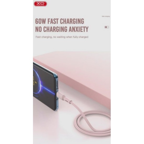 XO NB-Q226B 60W Καλώδιο Φόρτισης - Data 60W Type-C Σε Type-C 1m Μπλέ