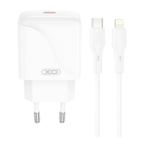 XO L141 Φορτιστής Γρήγορης Φόρτισης USB-C 20W με Καλώδιο Lightning