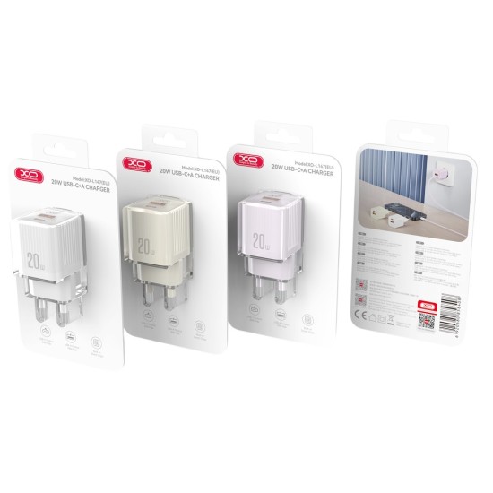 XO L147 (EU) Φορτιστής PD 1USB-A+1USB-C Μωβ XO L147 (EU) Φορτιστής PD 1USB-A+1USB-C Μωβ