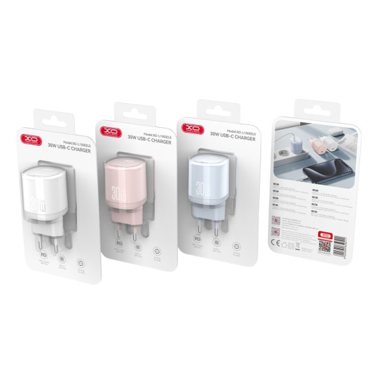 XO L150 (EU) 30W Μονός Γρήγορος Φορτιστής USB-C Λευκό XO L150 (EU) 30W Μονός Γρήγορος Φορτιστής USB-C Λευκό