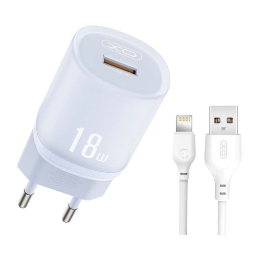 XO L157(EU) QC3.0 18W Φορτιστής με Καλώδιο Lightning Μπλε XO L157(EU) QC3.0 18W Φορτιστής με Καλώδιο Lightning Μπλε