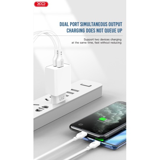 XO L65EU 2.4A Διπλής Θύρας USB Φορτιστής για Lightning XO L65EU 2.4A Διπλής Θύρας USB Φορτιστής για Lightning