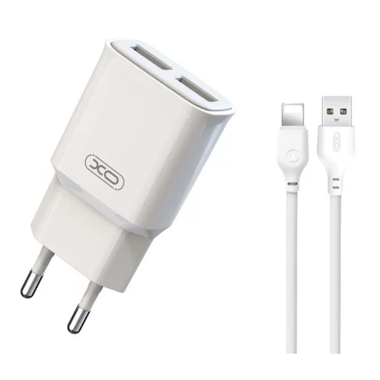 XO L92C EU Διπλός 2.4A Φορτιστής με Καλώδιο Lightning XO L92C EU Διπλός 2.4A Φορτιστής με Καλώδιο Lightning