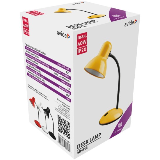 Avide Basic Φωτιστικό Γραφείου Simple Κίτρινο Avide Basic Φωτιστικό Γραφείου Simple Κίτρινο