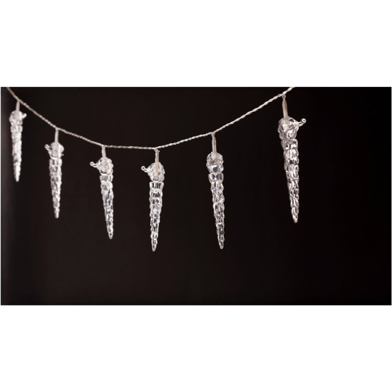 Entac Χριστουγεννιάτικα Εσωτερικά Πλαστική Βροχή 11εκ 10 LED 1,65μ (2xAA Δεν περιλαμβ.)