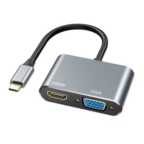 Αντάπτορας 2 σε 1 Type-C σε HDTV VGA hub Αντάπτορας 2 σε 1 Type-C σε HDTV VGA hub