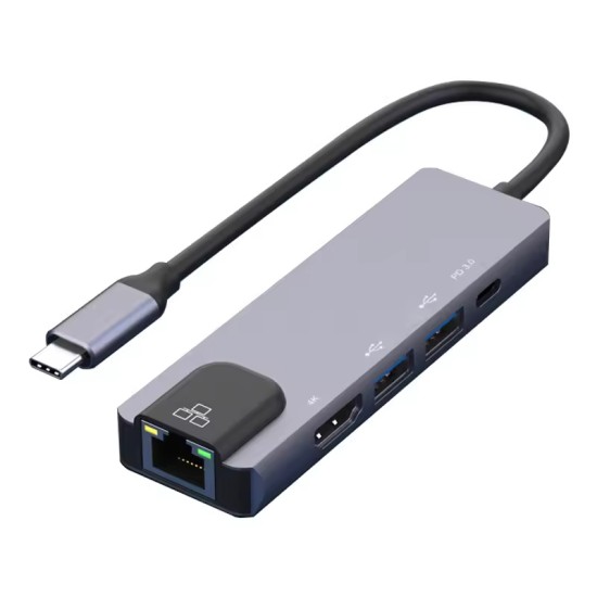 Αντάπτορας 5in1 RJ45 USB3.0x2 PD 4K 60HZ HDTV Αντάπτορας 5in1 RJ45 USB3.0x2 PD 4K 60HZ HDTV