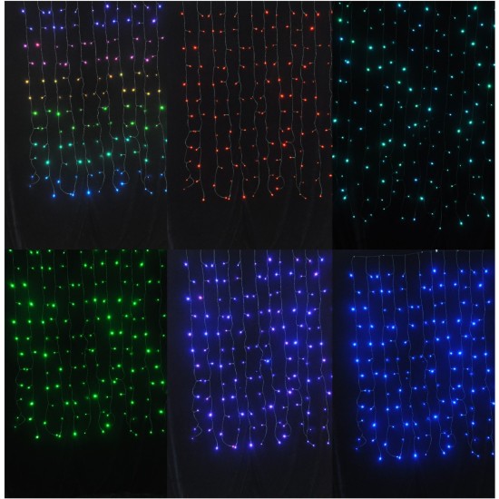 Entac Χριστουγεννιάτικα Κουρτίνα IP44 144 LED RGB 8x8 Λειτουργίες 1x1
