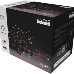 Entac Χριστουγεννιάτικα Λαμπάκια IP44 240 LED Πολύχρωμα 24m