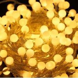 Modee Lighting Χριστουγεννιάτικα Λαμπάκια LED Τύπου Berry με Τροφοδοτικό (100LED/10m/10cm) Θερμό Λευκό