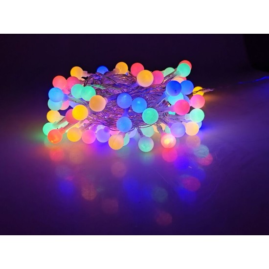 Modee Lighting Χριστουγεννιάτικα Λαμπάκια LED Τύπου Berry με Βύσμα (100LED/10m/10cm) Πολύχρωμα