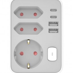 Technik Professional Πρίζα Επέκτασης 3 Θέσεων + 2 x USB-C + 2 x USB-A + Διακόπτης Technik Professional Πρίζα Επέκτασης 3 Θέσεων + 2 x USB-C + 2 x USB-A + Διακόπτης