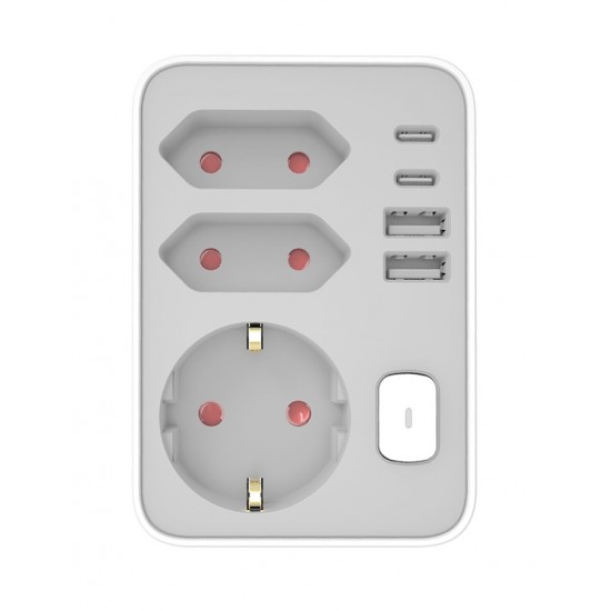 Technik Professional Πρίζα Επέκτασης 3 Θέσεων + 2 x USB-C + 2 x USB-A + Διακόπτης Technik Professional Πρίζα Επέκτασης 3 Θέσεων + 2 x USB-C + 2 x USB-A + Διακόπτης
