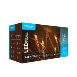 Modee Χριστουγεννιάτικα Φωτάκια LED (20LED/2.85m/15cm) Θερμό Λευκό