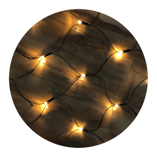 Modee Χριστουγεννιάτικα Διακοσμητικά Λαμπάκια Δίχτυ LED με Τροφοδοτικό (144LED/2m x 2m) Θερμό Λευκό