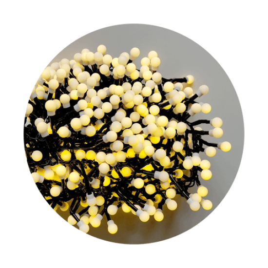 Modee Χριστουγεννιάτικα Φωτάκια LED Τύπου Berry με Τροφοδοτικό (576LED/6m) Θερμό Λευκό