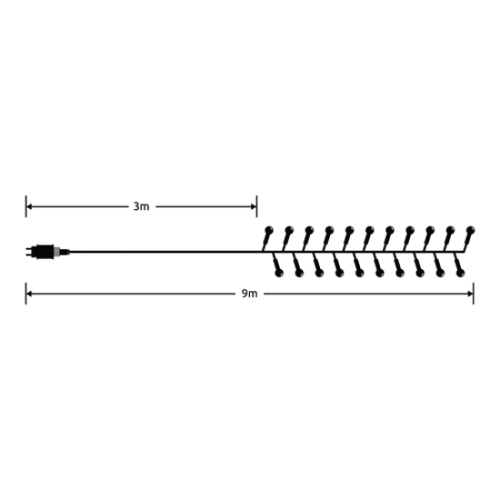 Modee Χριστουγεννιάτικα Φωτάκια LED Τύπου Berry με Τροφοδοτικό (576LED/6m) Θερμό Λευκό