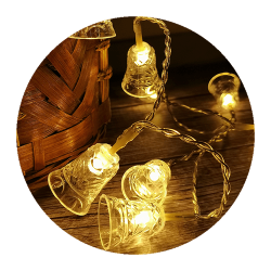 Modee Χριστουγεννιάτικα Φωτάκια LED με Τροφοδοτικό (50LED/4.9m/10cm) Θερμό Λευκό