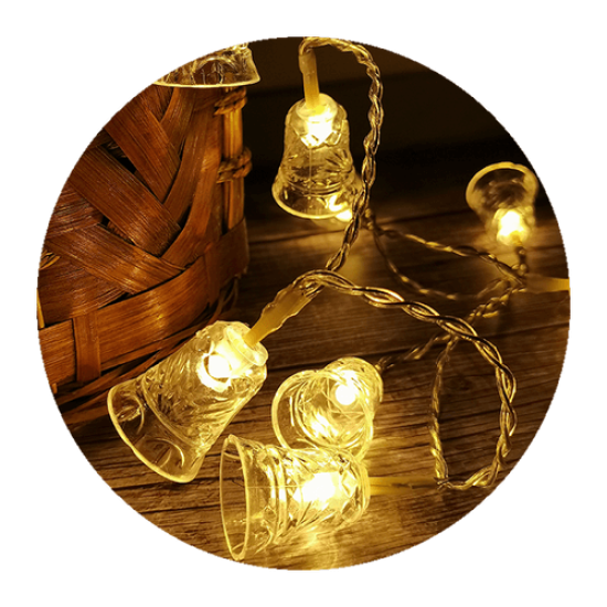 Modee Χριστουγεννιάτικα Φωτάκια LED με Τροφοδοτικό (50LED/4.9m/10cm) Θερμό Λευκό