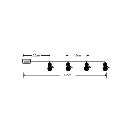 Modee Χριστουγεννιάτικα Φωτάκια LED Μπαταρίας (10LED/1,35m/15cm) Θερμό Λευκό