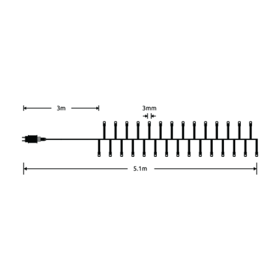 Modee Χριστουγεννιάτικα Φωτάκια LED με Τροφοδοτικό (384LED/2.1m) Ψυχρό Λευκό