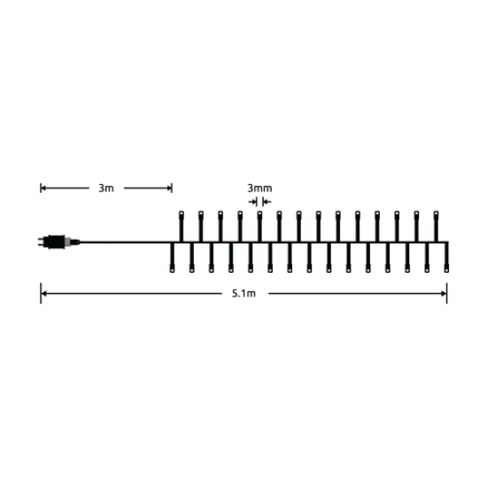 Modee Χριστουγεννιάτικα Φωτάκια LED με Τροφοδοτικό (384LED/2.1m) Πολύχρωμα