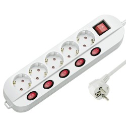 Technik Professional Πολύπριζο 5 Θέσεων 1,5m (1,5mm2) 5+1 Διακόπτης 16A Technik Professional Πολύπριζο 5 Θέσεων 1,5m (1,5mm2) 5+1 Διακόπτης 16A