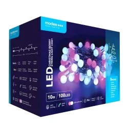 Modee Christmas LED Λαμπάκια Τύπου Berry με Βύσμα (100LED/10m/10cm) Ροζ & Ψυχρό