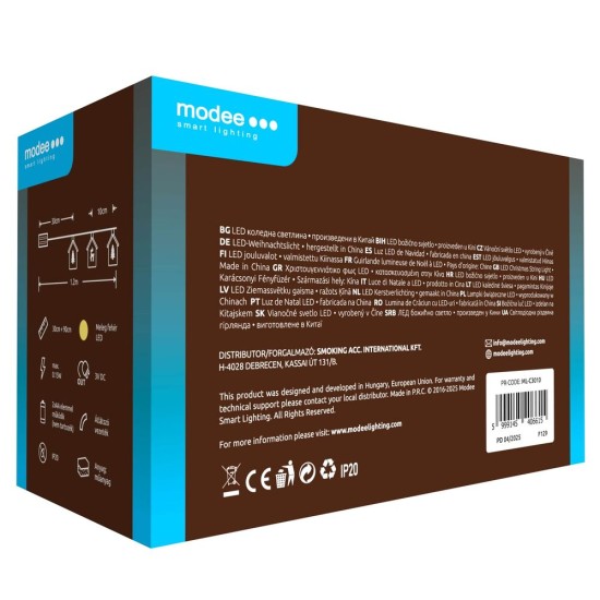 Modee Χριστουγεννιάτικα Διακοσμητικά Φωτατάκια LED Μπαταρίας (10LED/120cm/10cm) Θερμό Λευκό