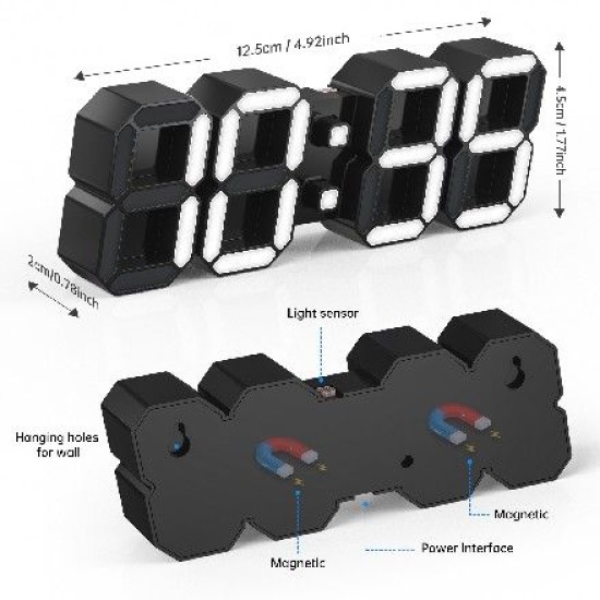 EDUP EH-LEDNI-B-1 Ρολόι τοίχου 3D LED 5,2 Μίνι EDUP EH-LEDNI-B-1 Ρολόι τοίχου 3D LED 5,2" Μίνι