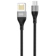 XO NB188 2.4A Διπλής Φοράς Φόρτιση USB Micro 1m Γκρί