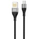 XO NB188 2.4A Διπλής Φοράς Φόρτιση USB Micro 1m Γκρί