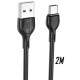 XO NB200 2.4A USB Καλώδιο Φόρτισης TypeC 2m Μαύρο XO NB200 2.4A USB Καλώδιο Φόρτισης TypeC 2m Μαύρο