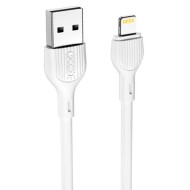 XO NB200 2.1A USB Καλώδιο Lightning 1.0μ Άσπρο