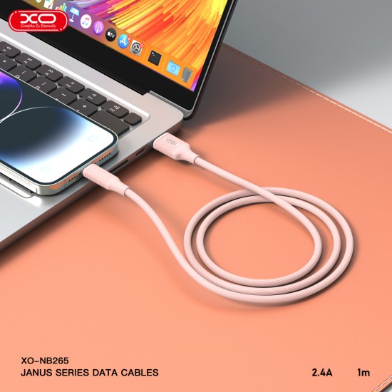 XO NB265 Μινιμαλιστικό Καλώδιο Type-C Ροζ XO NB265 Μινιμαλιστικό Καλώδιο Type-C Ροζ