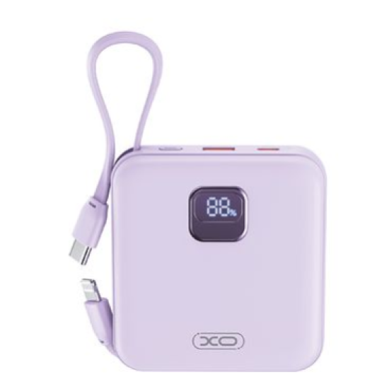 XO PR235 22.5W multi port fast charging digital display power bank 10000mAh (Purple)