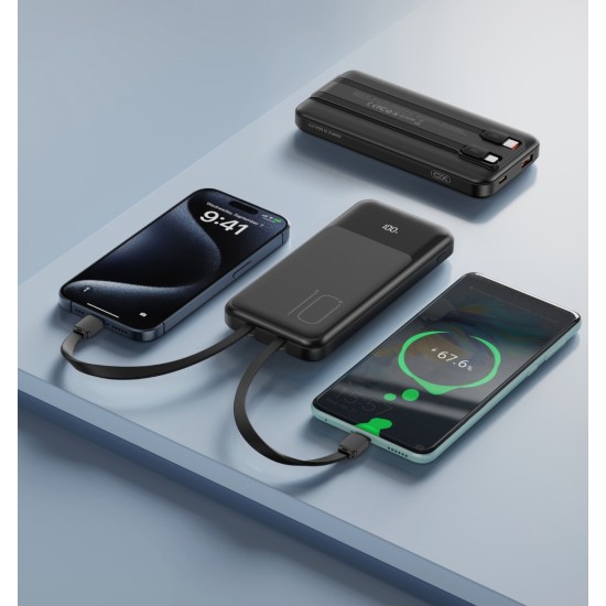 XO PR248 USB-C 20W / USB-A 22.5W Display Fast Charging Powerbank 10000mAh Μαύρο XO PR248 USB-C 20W / USB-A 22.5W Display Fast Charging Powerbank 10000mAh Μαύρο