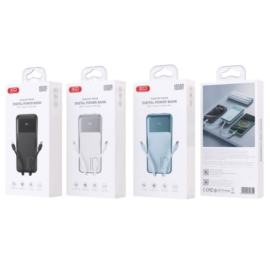 XO PR248 USB-C 20W / USB-A 22.5W Display Fast Charging Powerbank 10000mAh Μαύρο XO PR248 USB-C 20W / USB-A 22.5W Display Fast Charging Powerbank 10000mAh Μαύρο