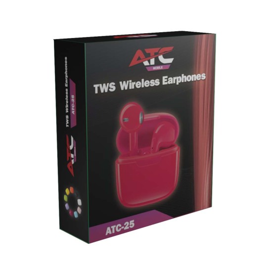 ATC-25 TWS Ασύρματα Ακουστικά Φούξια ATC-25 TWS Ασύρματα Ακουστικά Φούξια