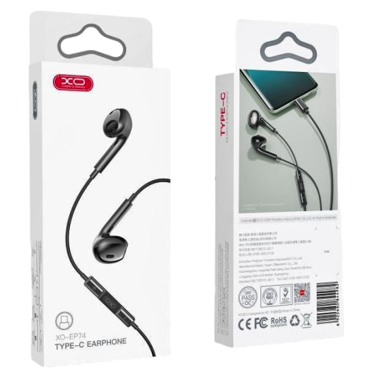 XO EP74 4ης Γενιάς TypeC Handsfree Μαύρο XO EP74 4ης Γενιάς TypeC Handsfree Μαύρο